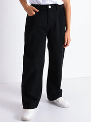 High Waist Straight Leg Girls Jeans Regular Fit Denim Pants