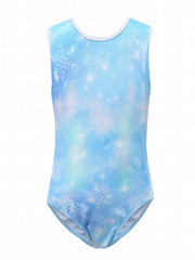 Snowflake Graphic Ballet Leotard Sleeveless Gymnastics Dance Suit