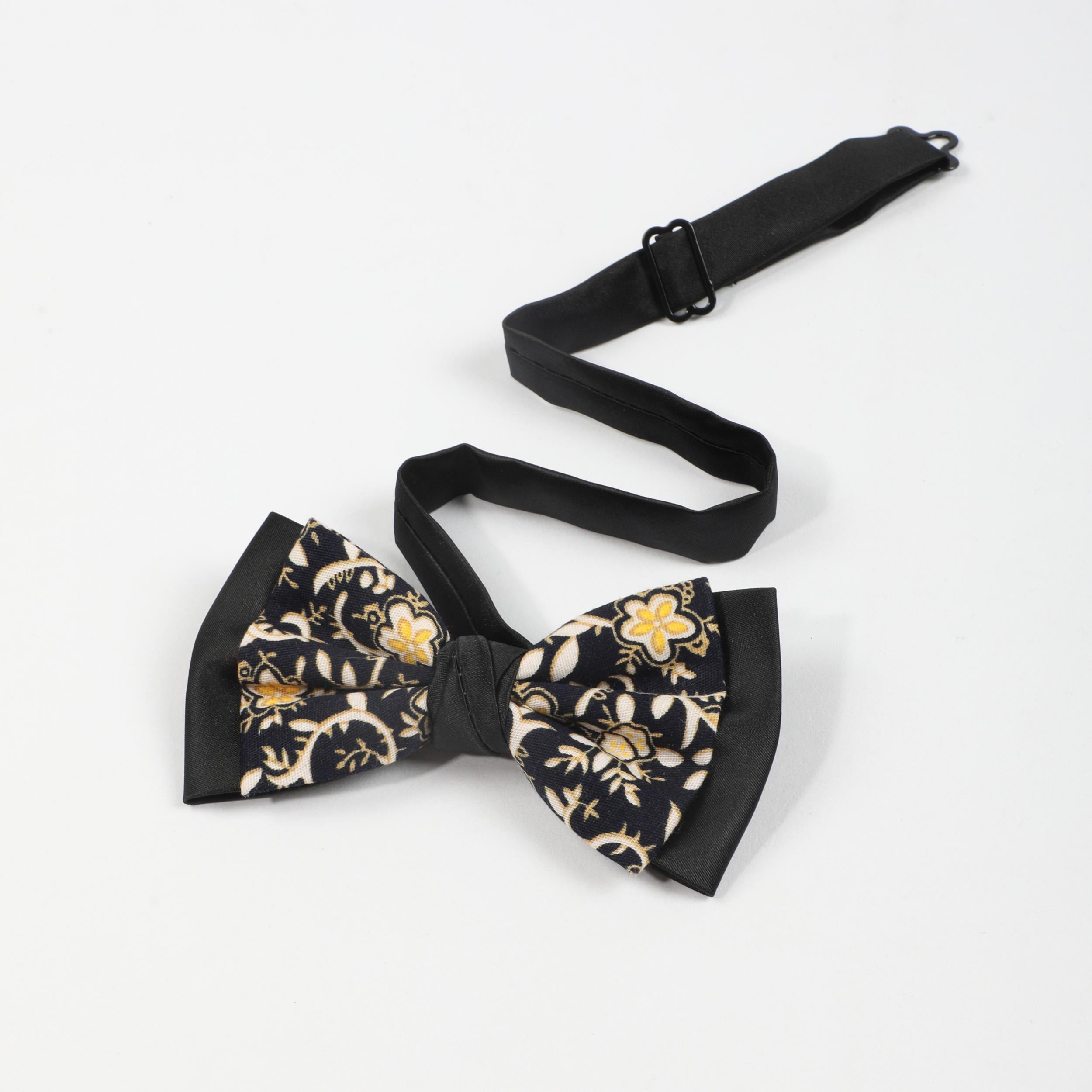 Men's Floral Double Layer Pullover Bow Tie Suit