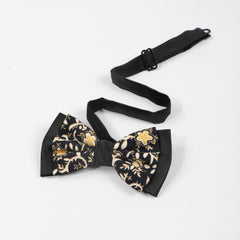 Men's Floral Double Layer Pullover Bow Tie Suit