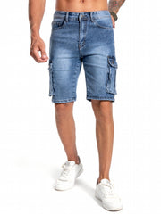 Distressed Denim Shorts Men's Casual Street Style Stretch Denim Shorts