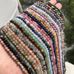 Faceted Stone Beads 2mm for DIY Jewelry Making 15'' 170pcs