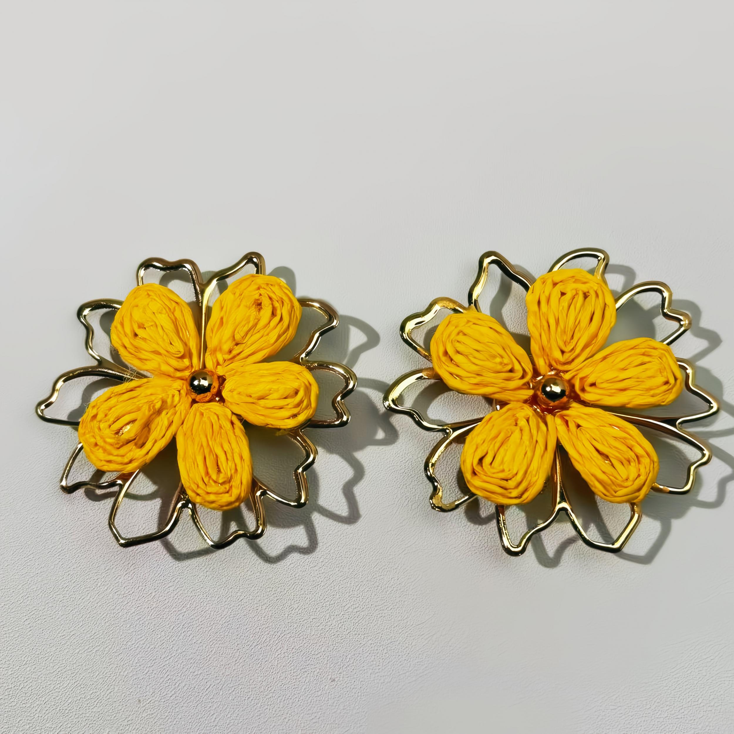 Floral & Geometric Button Covers for Women - Copper Base Shirt Accessories