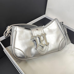 Vintage Eyelet Buckle Baguette Bag for Women Y2K Underarm Purse