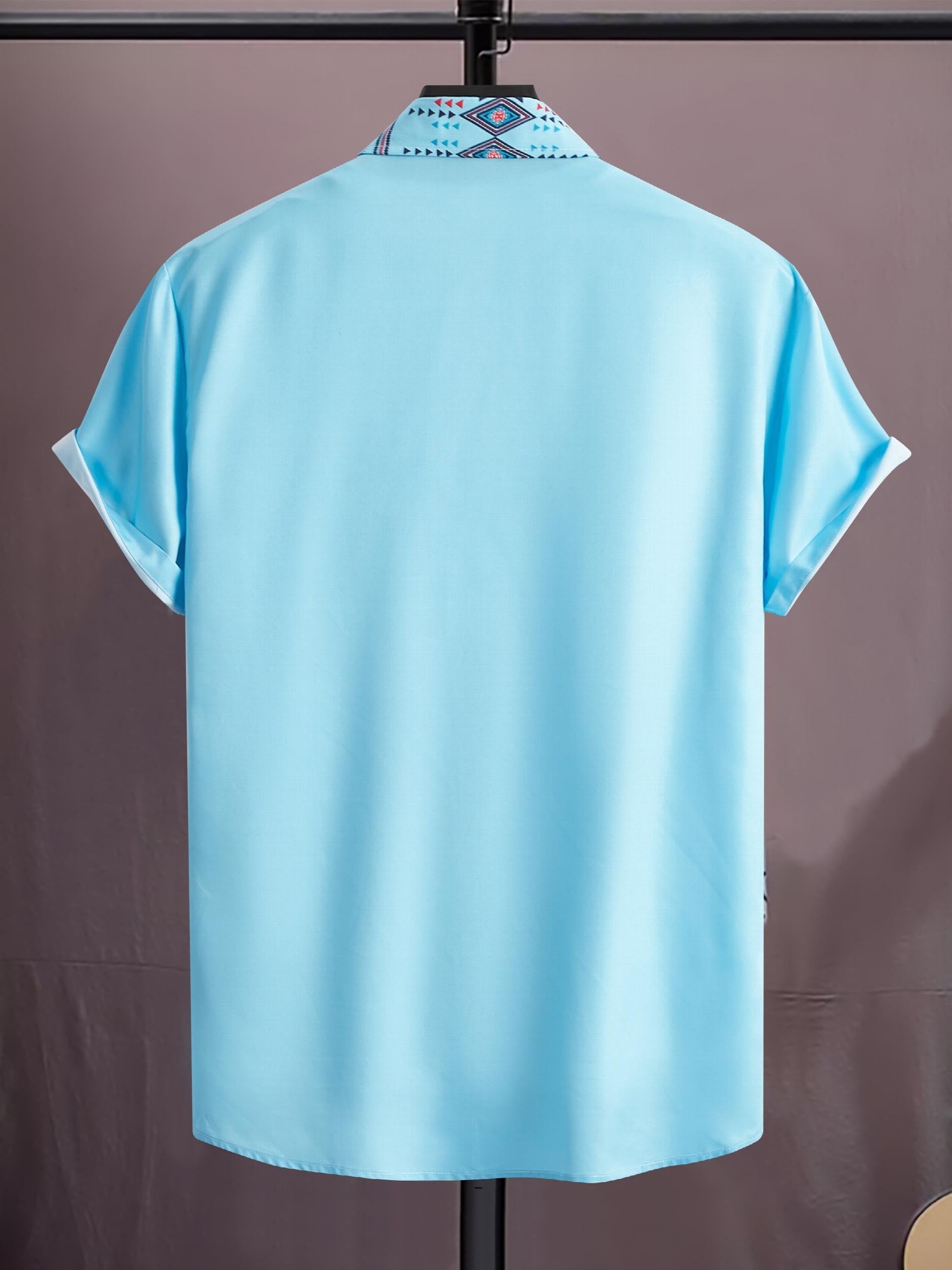 Bohemian Style Men s Short Sleeve Lapel Shirt