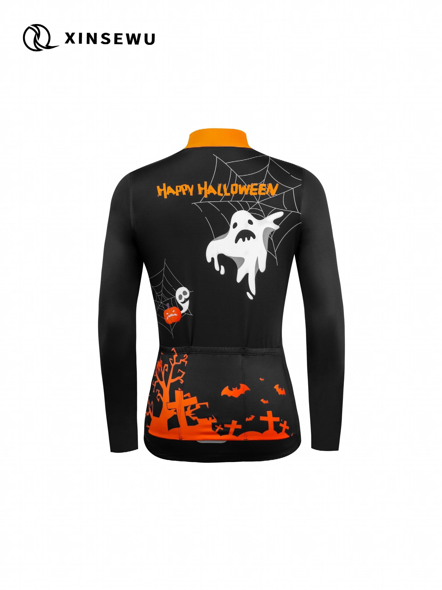 Halloween Spider Web Long Sleeve Cycling Jersey