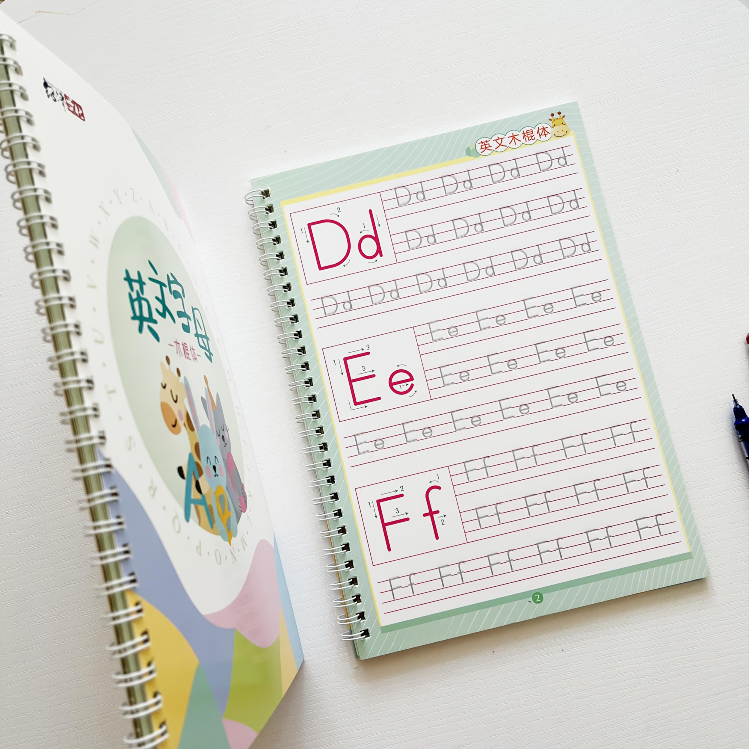 Alphabet Groove Tracing Book Set, Reusable w/ Pen & Refills