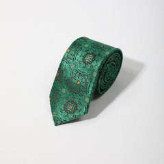 Men's Business Casual Cotton Cloth Flower Graphic Tie