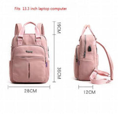 Gray Girl Schoolbag Laptop Backpack for Teenage Girls