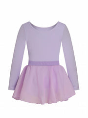 Girls Chiffon Skinny Ballet Dress Long Sleeve Dance Costume