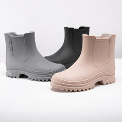 Solid PVC Non Slip Wear Resistance Rain Boots Waterproof Soft Sole