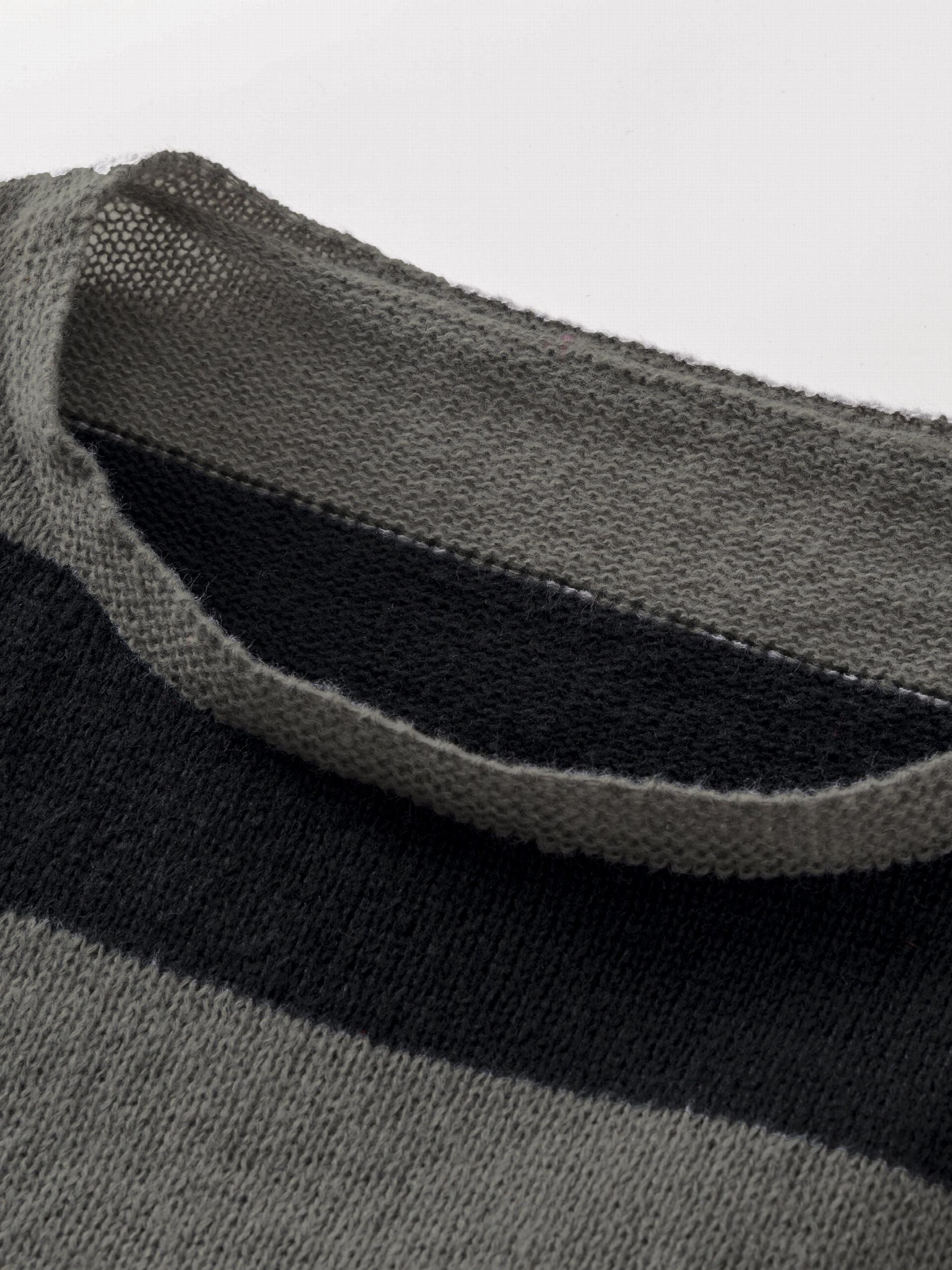 Grunge Block Striped Knit Sweater Crew Neck Long Sleeve Women's