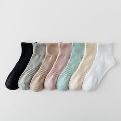 7 Pairs Breathable Crew Socks Women's Stockings