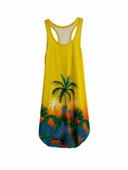 Floral Print Lounge Dress Crew Neck Tank Home Dress Women's Loungewear