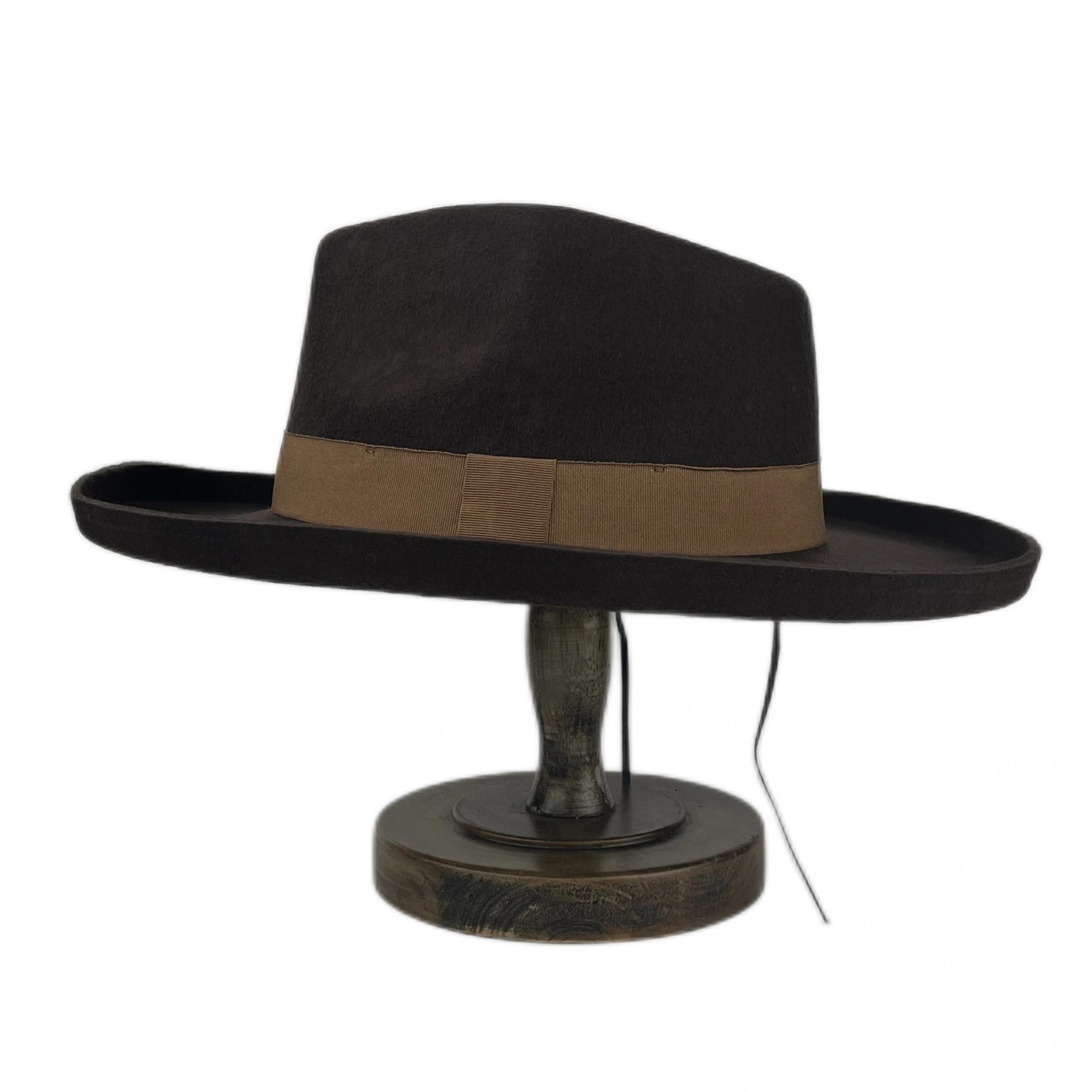Brown Fedora Hats Jazz Hat with Big Brim Water for Men and Women