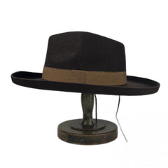 Brown Fedora Hats Jazz Hat with Big Brim Water for Men and Women