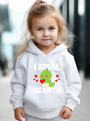 2pcs Dino Graphic Hoodies Pants Set Spring Fall Sports Gift Girls