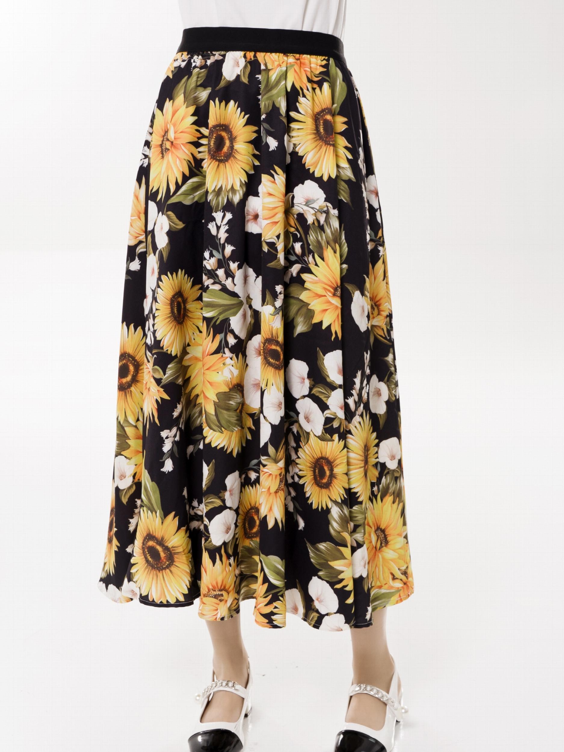 Floral Print High Waist Midi Skirt for Women
