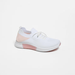 Women's Breathable Knit Sneakers Lace Up Outdoor Shoes Lightweight Running Shoes