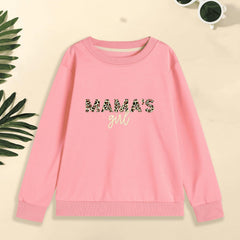 Girls' Long Sleeve Sweatshirt Spring Fall Mama's Girl Graphic Pullover