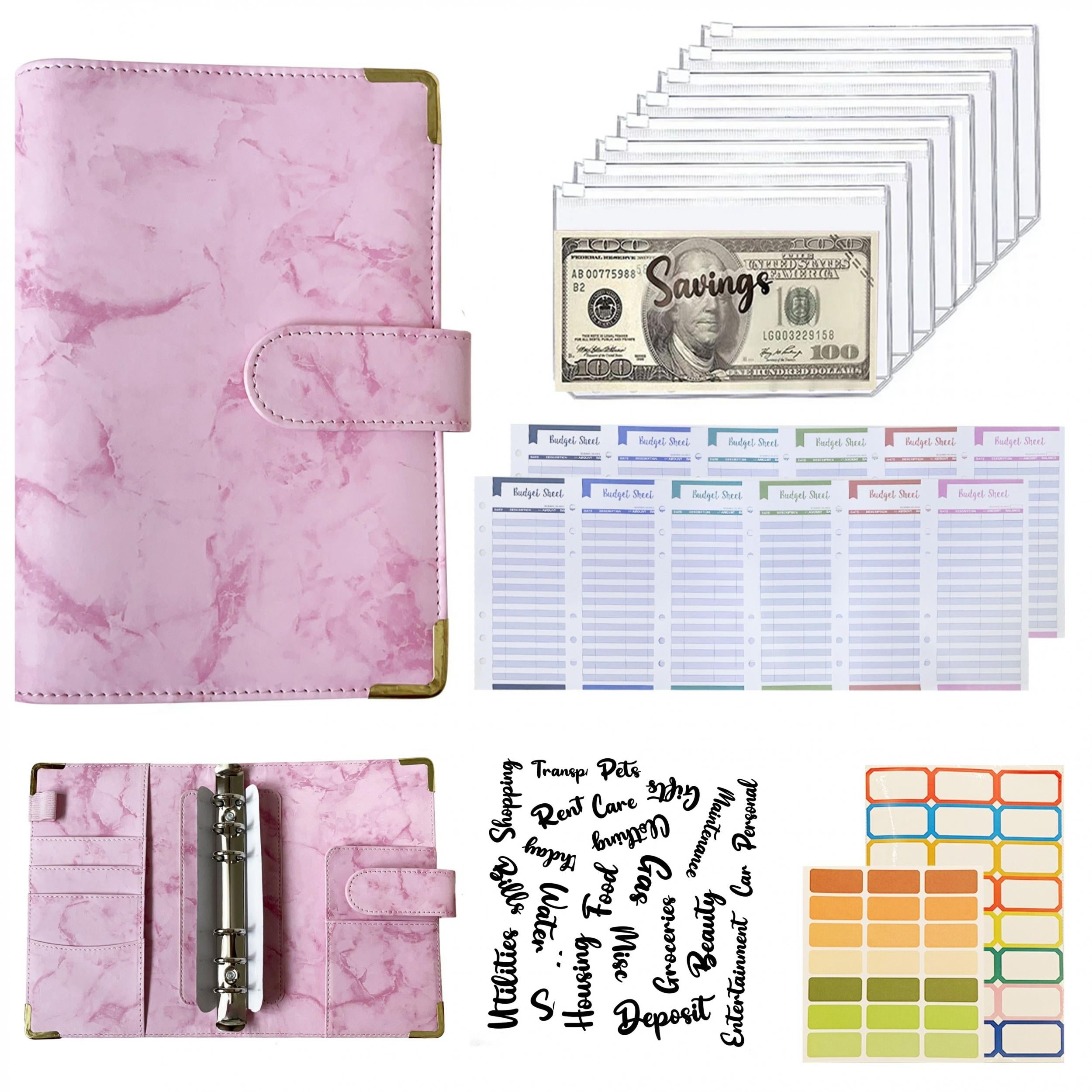 Marble A6 Budget Planner Binder with Cash Envelopes