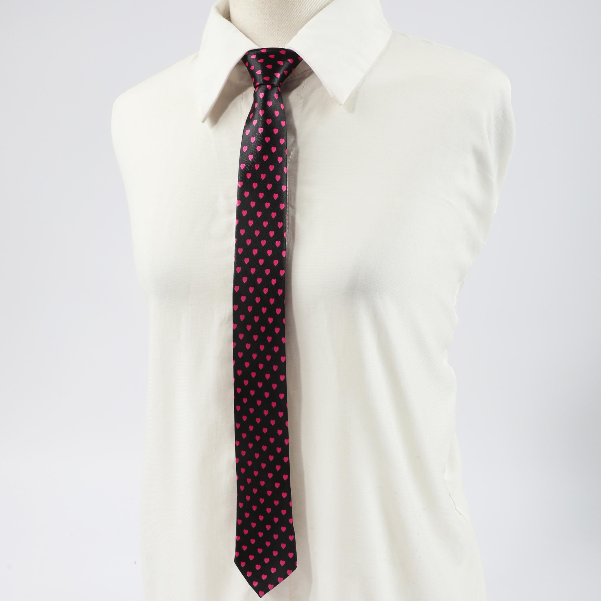Red Heart Print Necktie Hip Hop Tie Unisex Shirt Tie