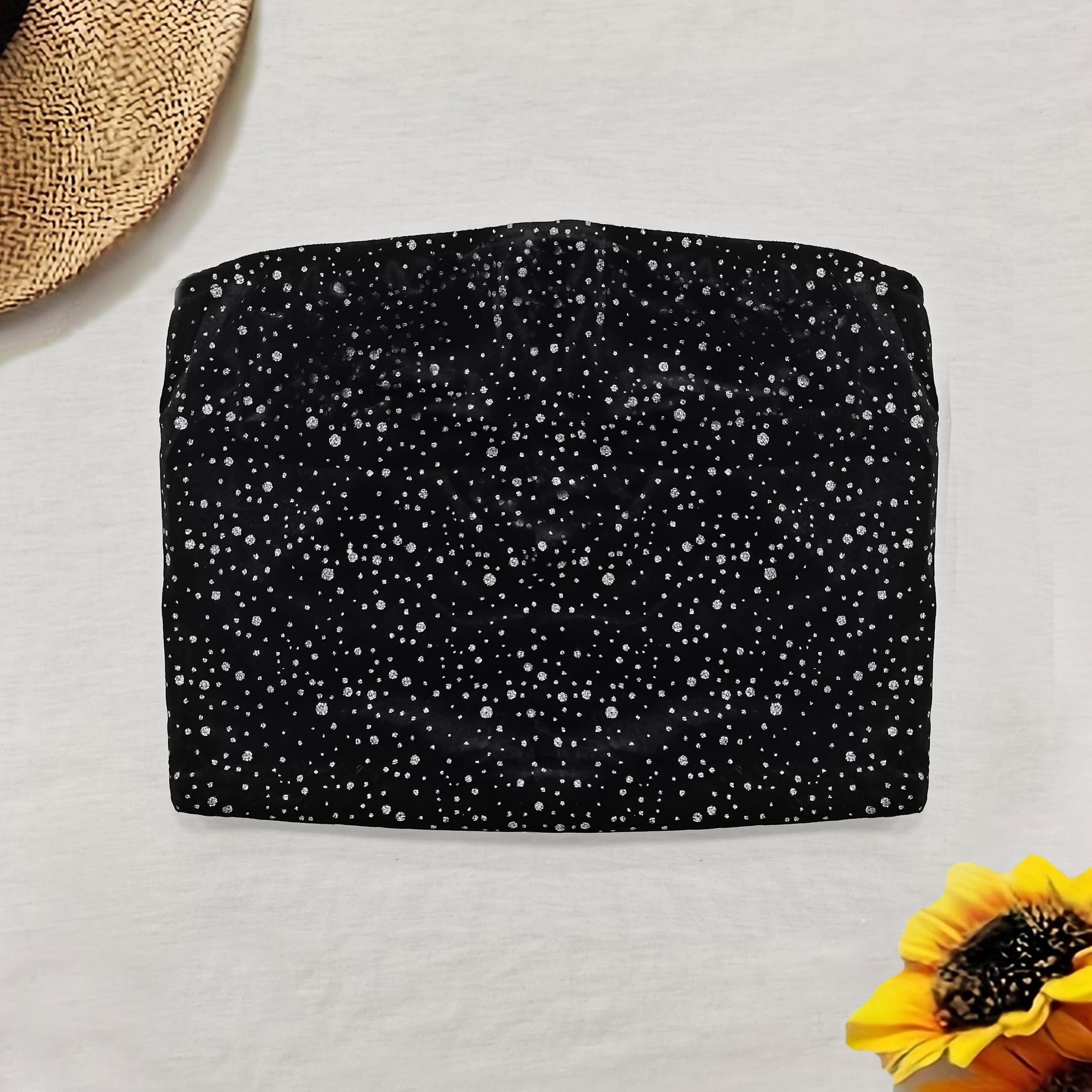Sequin Decor Crop Tube Top Bandeau for Summer