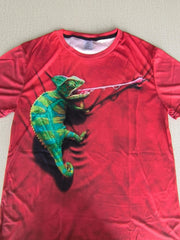 Men's 3D Chameleon Print T shirt Casual Comfy Mid Stretch Crew Neck Tee
