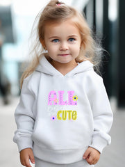 2pcs All Bodies Are Print Girls Hoodies Jogger Pants Set For Sports