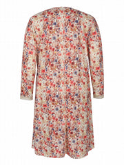 Boho Dress Women's Plus Contrast Guipure Lace Floral Print Long Sleeve Dress