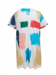Colorblock Short Sleeve Tee Sleep Dress