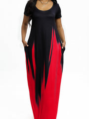 Ombre Print Maxi Dress With Pockets