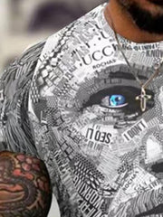 Men's 3D Print Face Graphic T-Shirt for Summer Outdoor Activities