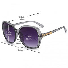 Square Sunglasses Rhinestone Gradient UV400 Sun Shades Glasses