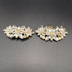 Colorful Fake Diamond 3 Plum Blossom Shoe Accessories - Set Of 2