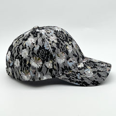 Glitter Floral Embroidery Baseball Cap Lace Breathable Dad Hats For Women