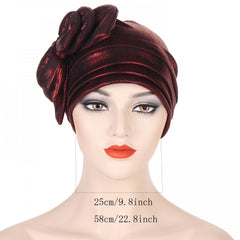 Bowknot Bright Elastic Turban Cap Headscarf Glitter Head Wraps