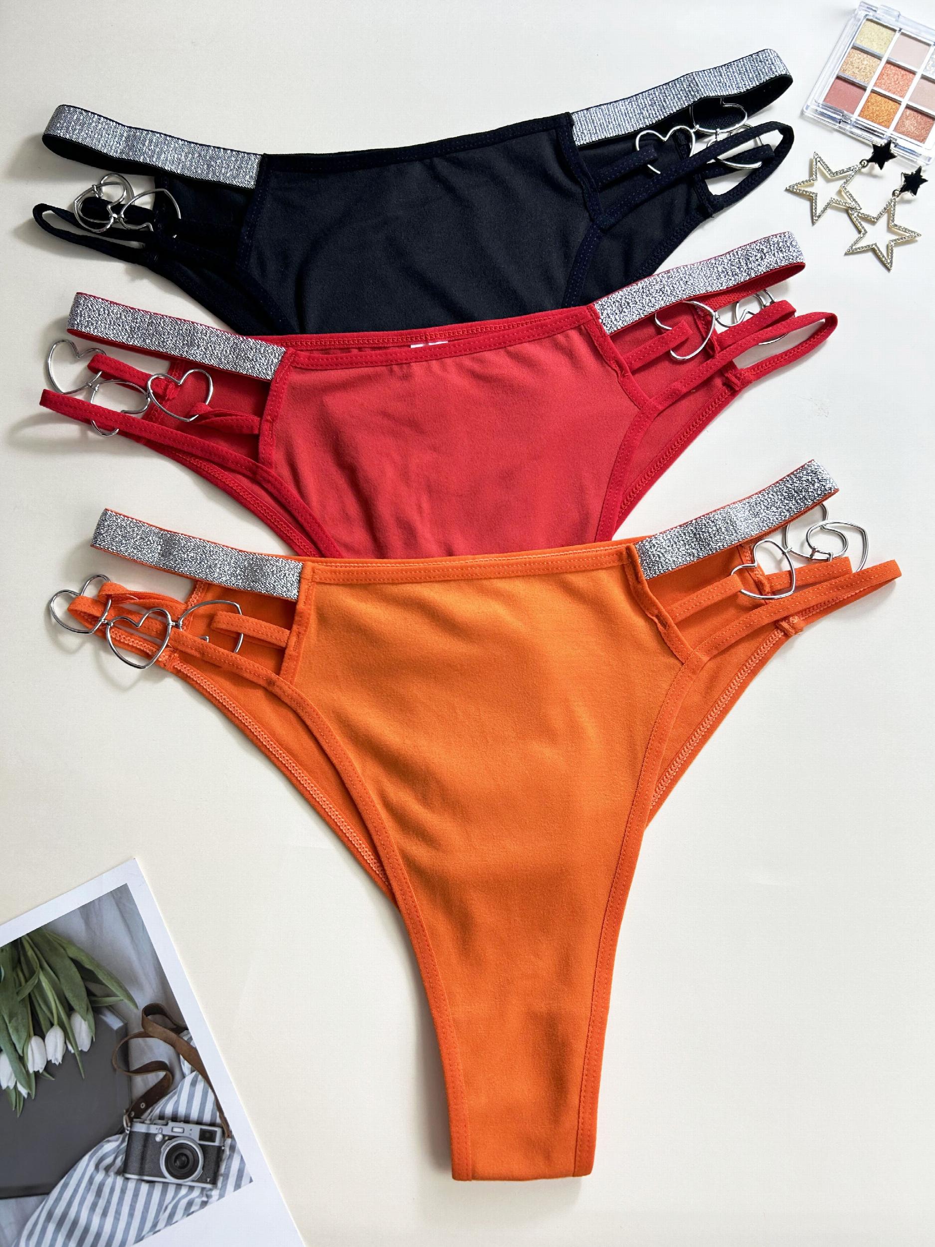 3 Pack Plus Size Sexy Panties Set Women's Plus Cut Out Thongs Set