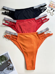 3 Pack Plus Size Sexy Panties Set Women's Plus Cut Out Thongs Set