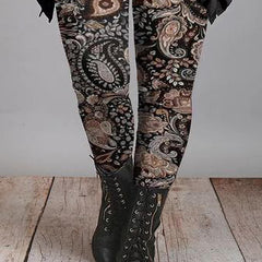 Boho Paisley Print High Rise Leggings