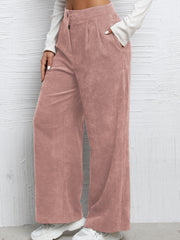 High Waist Wide Leg Pants with Pockets