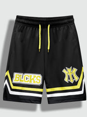 Boys Teen Casual Letter Graphic Print Drawstring Shorts