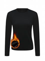 Soft Thermal Underwear Top Solid Long Sleeve Women's Loungewear