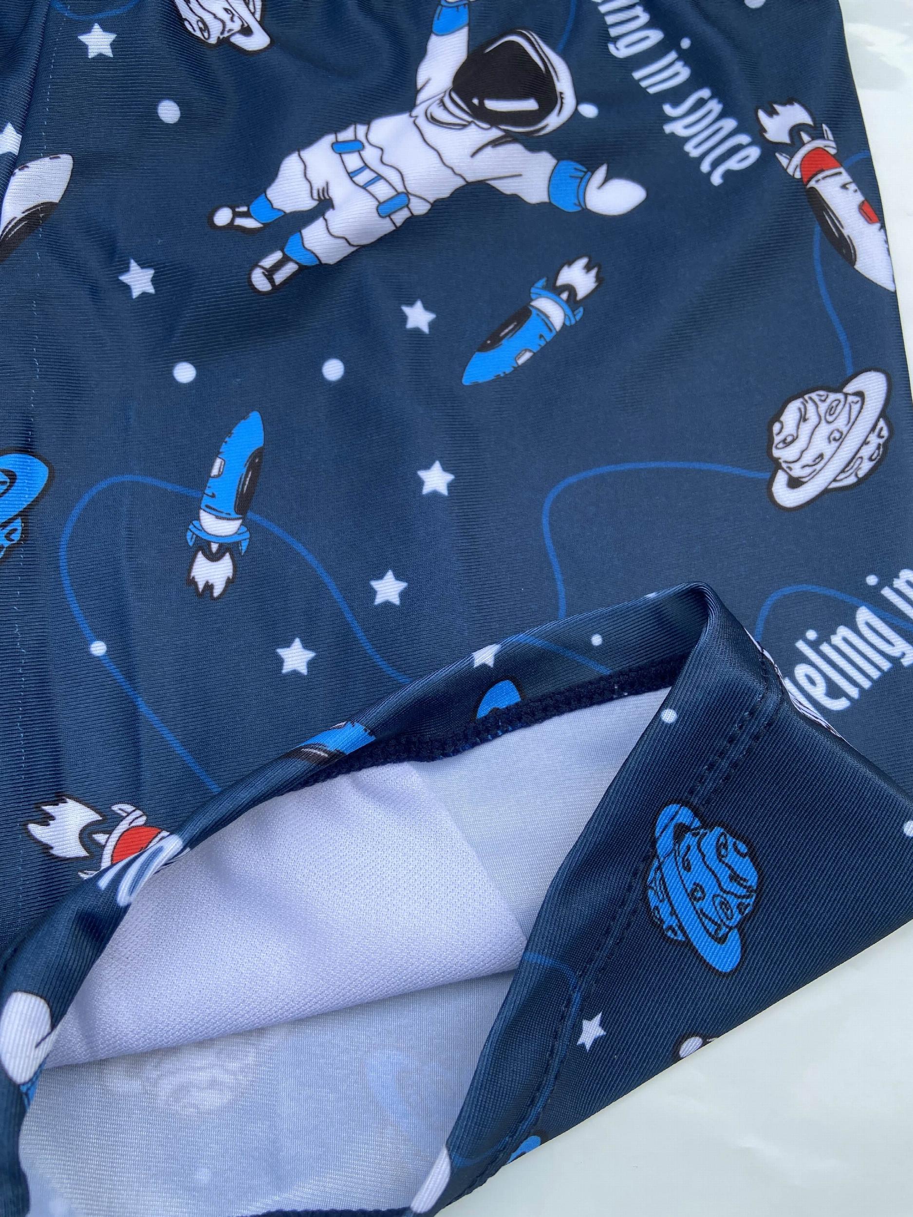 Astronaut Print Swimwear Set for Boys - Beach Vacation Kids Clothes