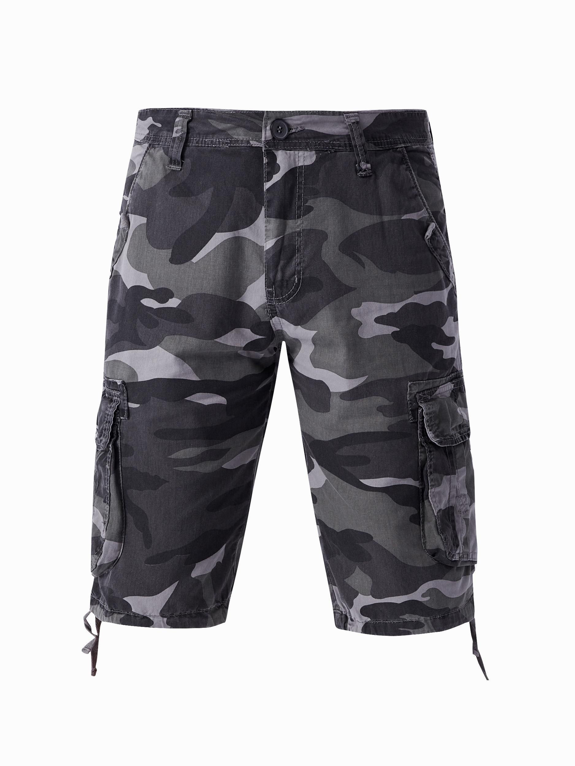 Men's Camo Cargo Shorts Lightweight Flap Pocket