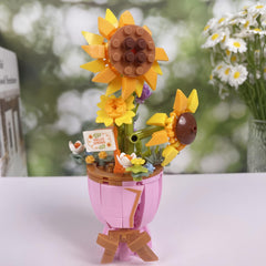 Flower Bouquet Building Blocks Simulation Puzzle Desktop Ornament