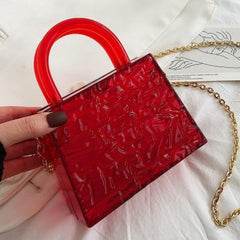 Ice Crack Transparent Lipstick Bags PVC Mini Handbag Purse