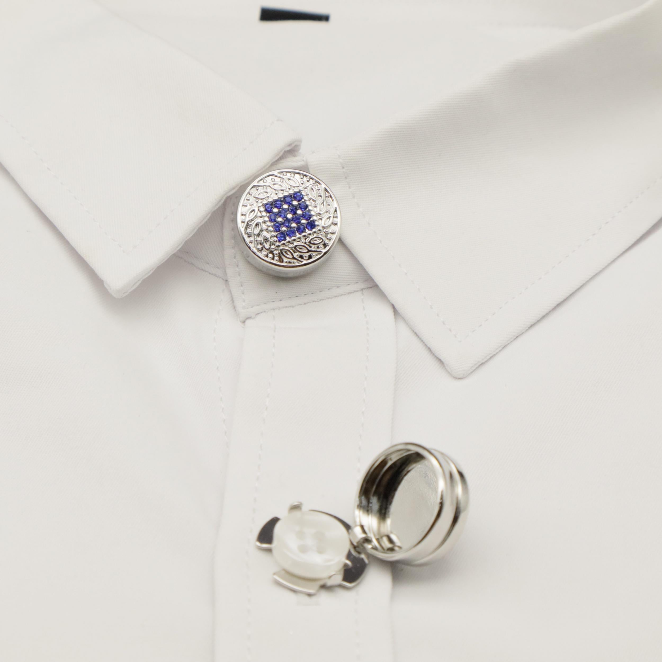 2pcs Rhinestone Button Covers Men Women Fashion Accessory Hidden Buttons