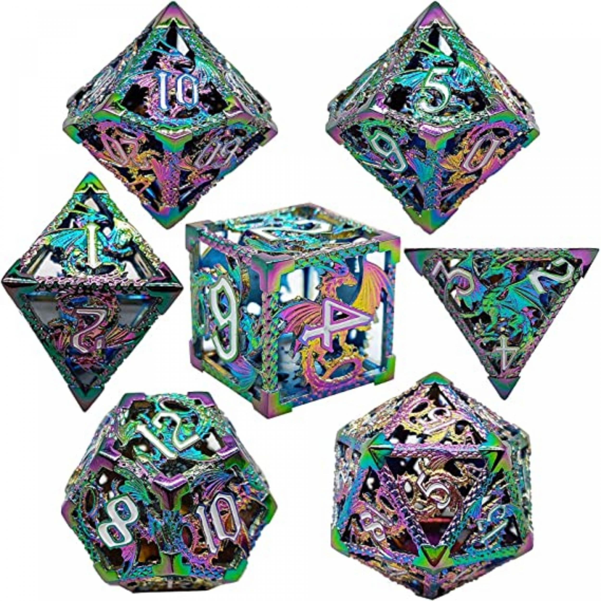 Hollow Octopus Metal Dice Set Polyhedral for Table Games