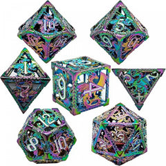 Hollow Octopus Metal Dice Set Polyhedral for Table Games